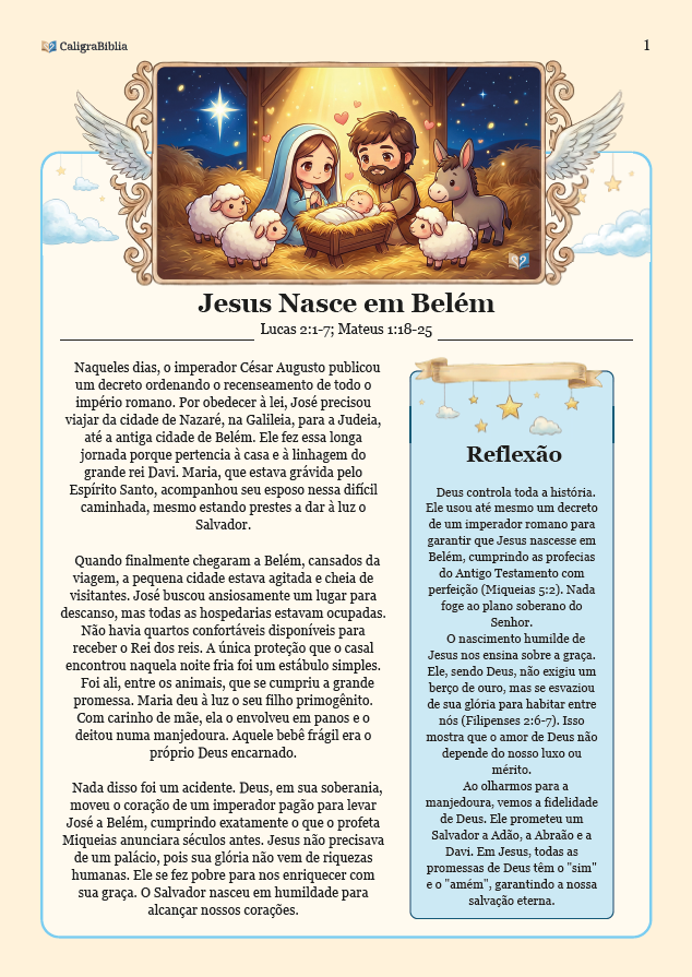 Atividade 1 Caligrafia com a Bíblia - Caligrabiblia - Histórias de Jesus - Mapas mentais bíblicos - Caligrafia