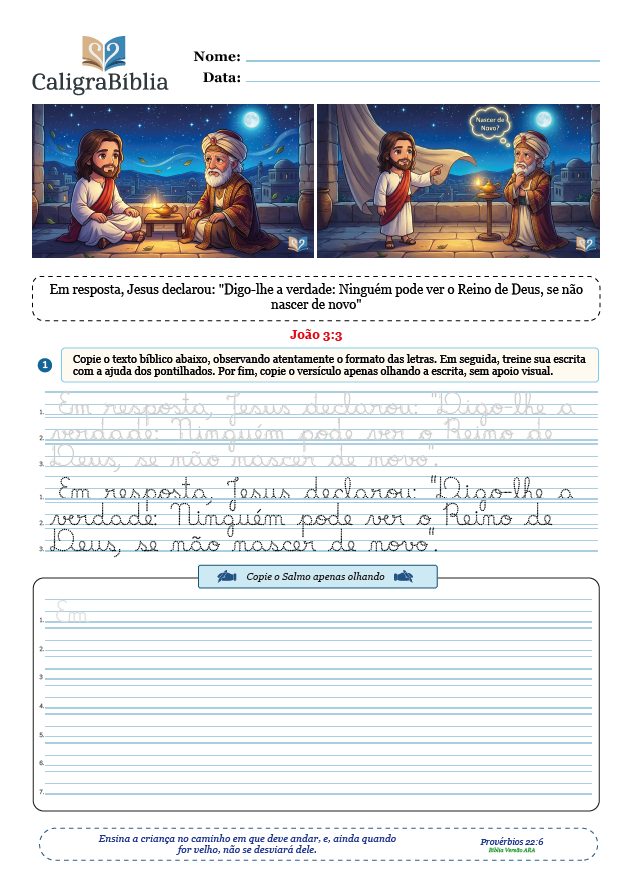 Atividades 8 Caligrafia com a Bíblia - Caligrabiblia - Histórias de Jesus - Mapas mentais bíblicos - Caligrafia